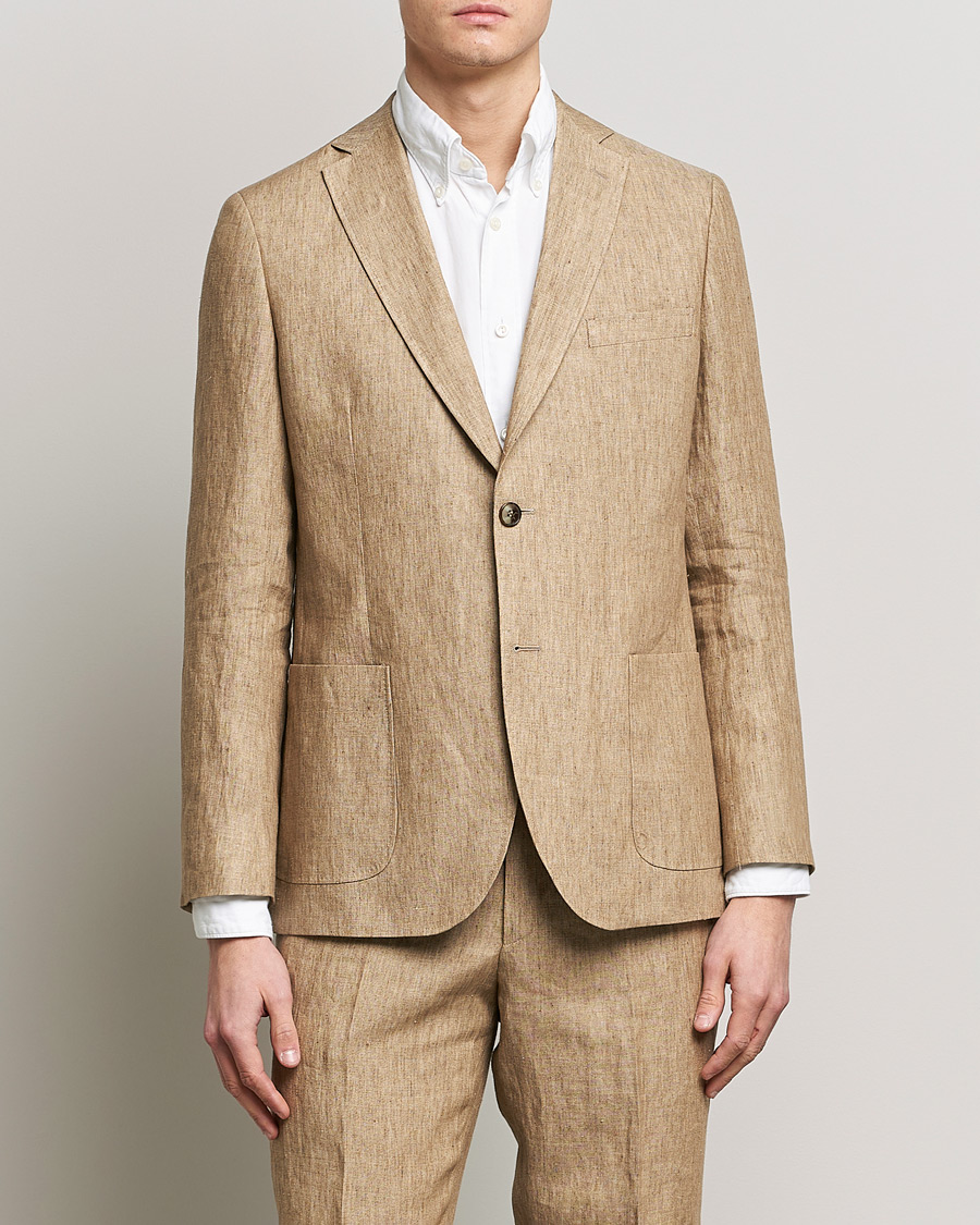 Herre | Blazere & jakker | Morris | Archie Linen Suit Blazer Khaki