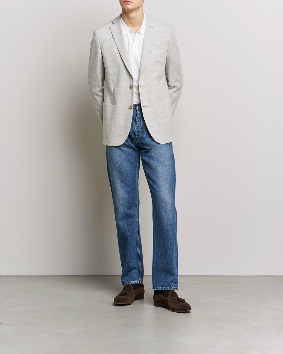 Herre | Blazere & jakker | Morris | Archie Glencheck Cotton Blazer Khaki