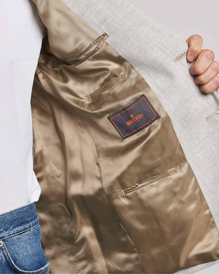 Herre | Blazere & jakker | Morris | Archie Glencheck Cotton Blazer Khaki