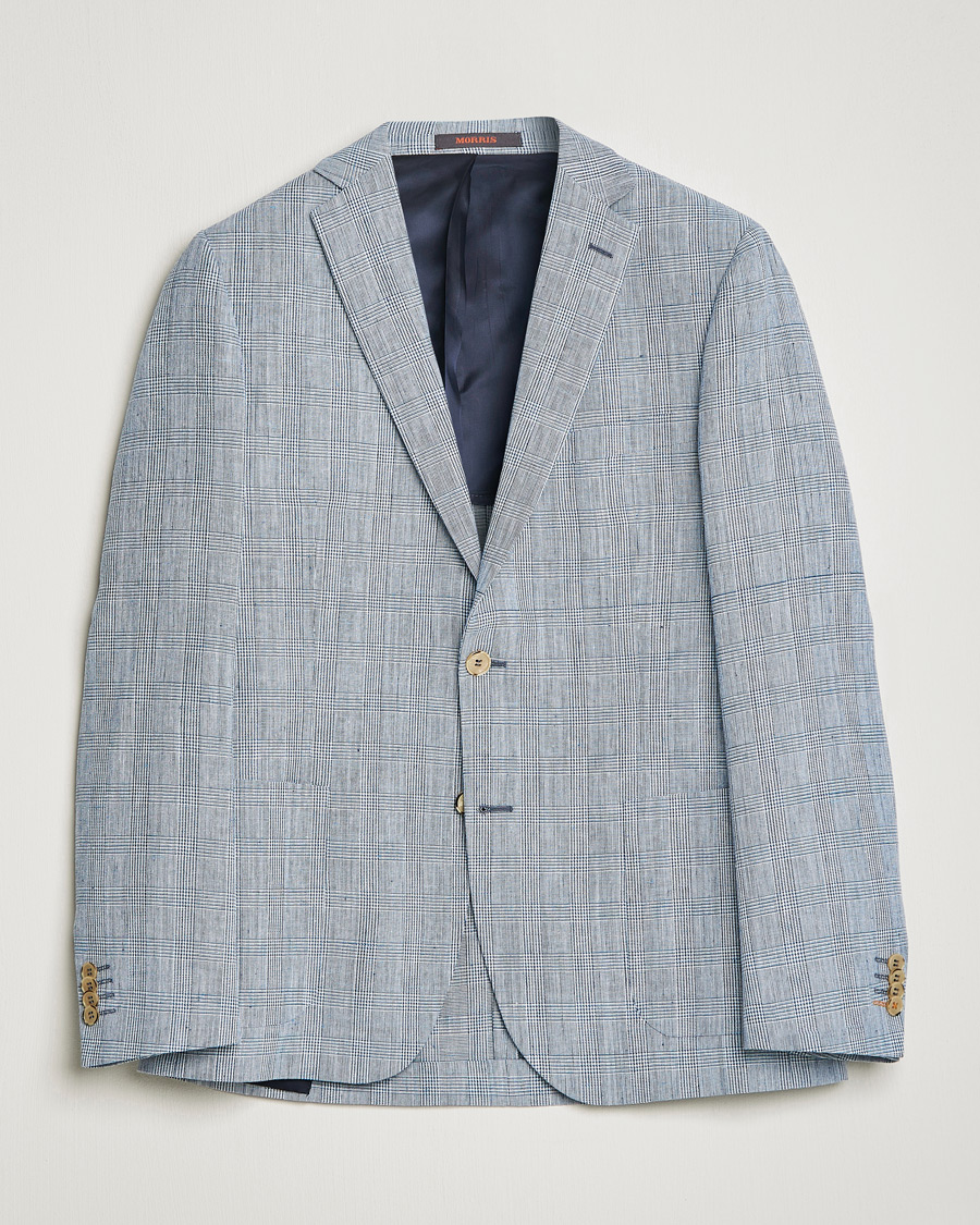 Herre | Blazere & jakker | Morris | Archie Glencheck Cotton Blazer Blue