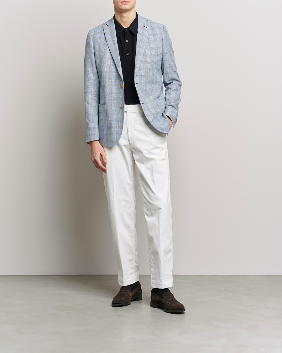 Herre | Blazere & jakker | Morris | Archie Glencheck Cotton Blazer Blue