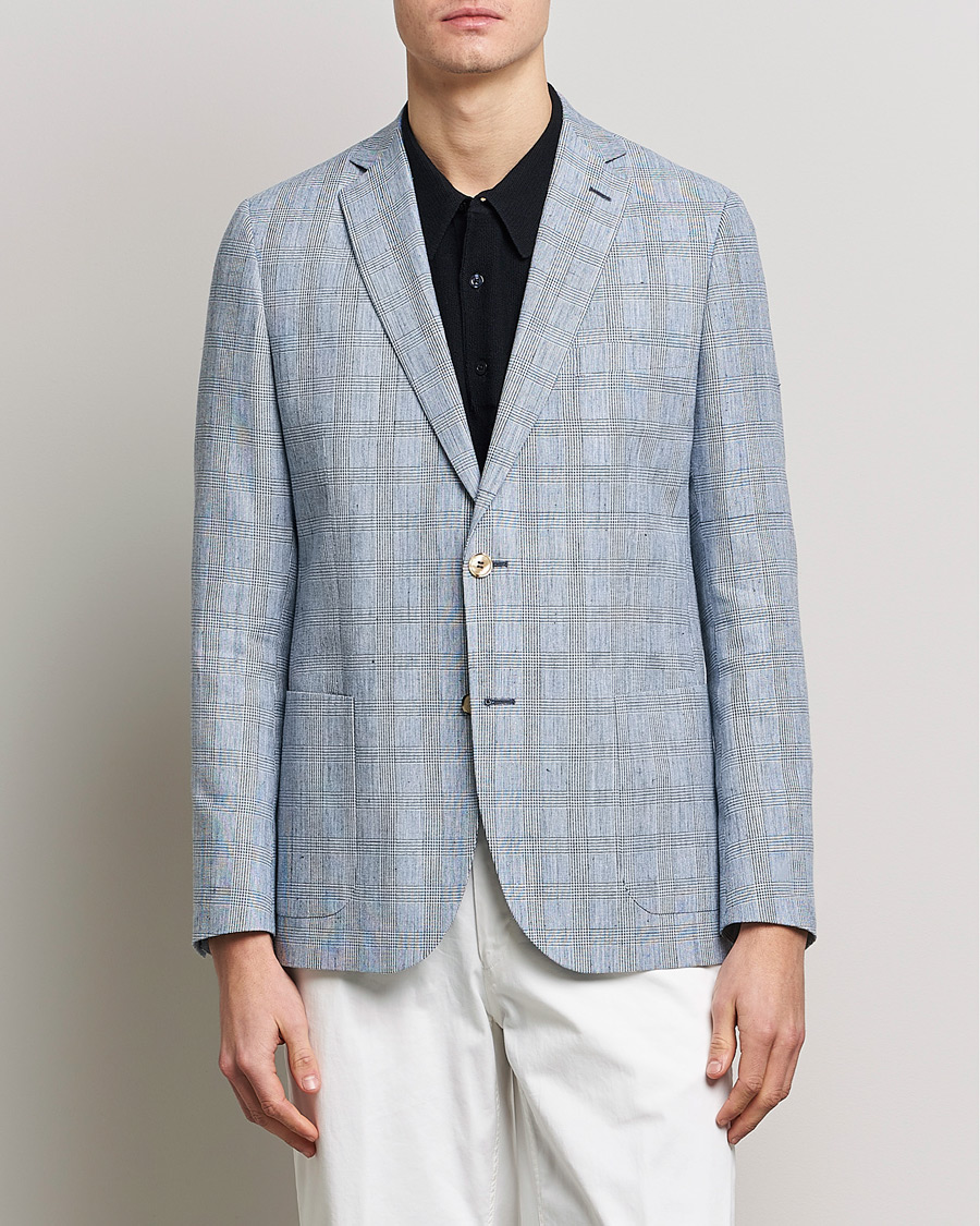 Herre | Blazere & jakker | Morris | Archie Glencheck Cotton Blazer Blue