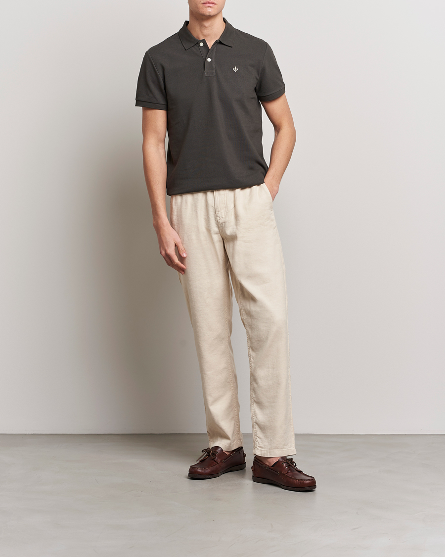 Herre | Bukser | Morris | Fenix Linen Drawstring Trousers Beige