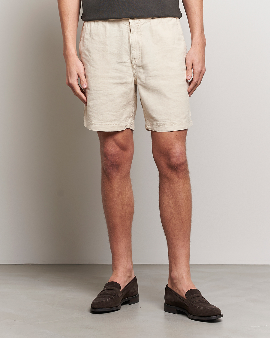 Herre |  | Morris | Fenix Linen Drawstring Shorts Beige