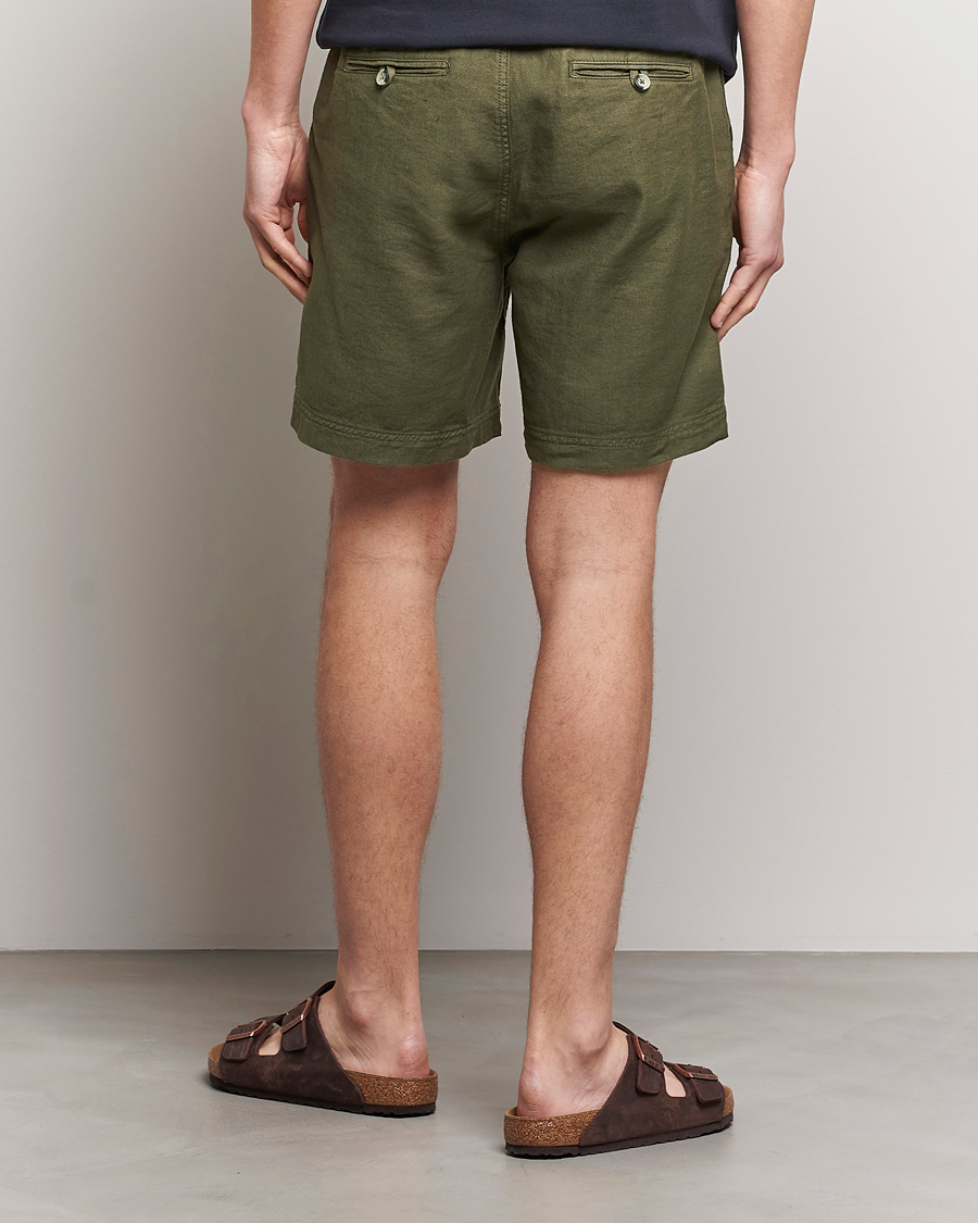 Herre | Shorts | Morris | Fenix Linen Drawstring Shorts Olive
