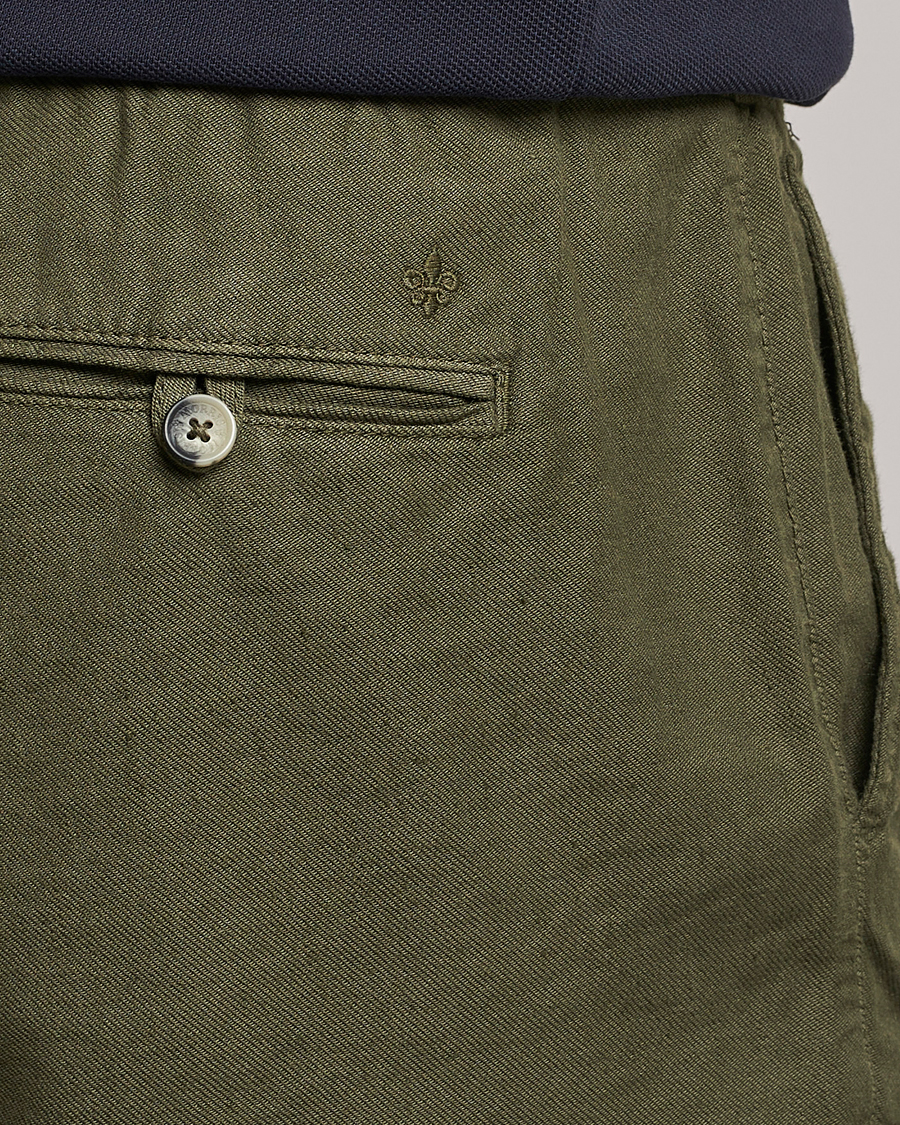 Herre | Shorts | Morris | Fenix Linen Drawstring Shorts Olive