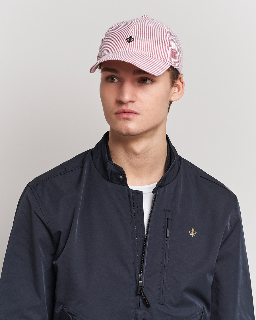 Herre | Morris | Morris | Chapman StripedCotton Cap Red/White