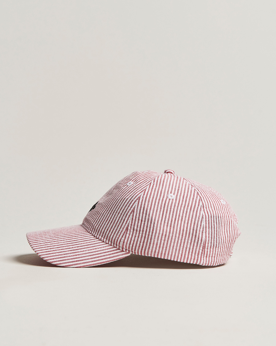 Herre | Morris Chapman StripedCotton Cap Red/White | Morris | Chapman StripedCotton Cap Red/White