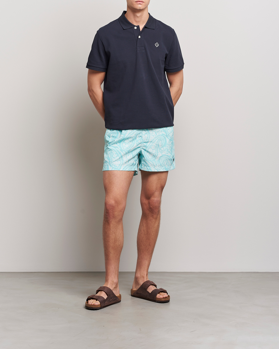 Herre | Badebukser | Morris | Paisley Bathing Trunks Turquoise