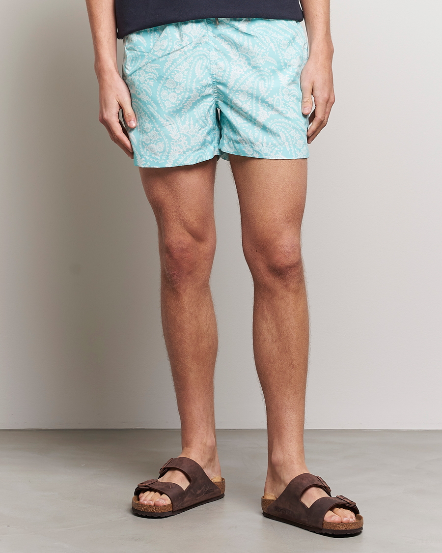 Herre | Badebukser | Morris | Paisley Bathing Trunks Turquoise