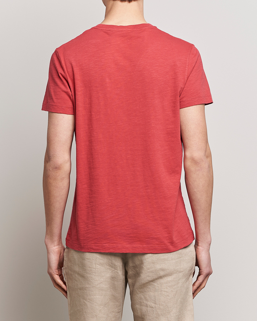 Herre | T-Shirts | Morris | Lily Slub Pocket Crew Neck Tee Red