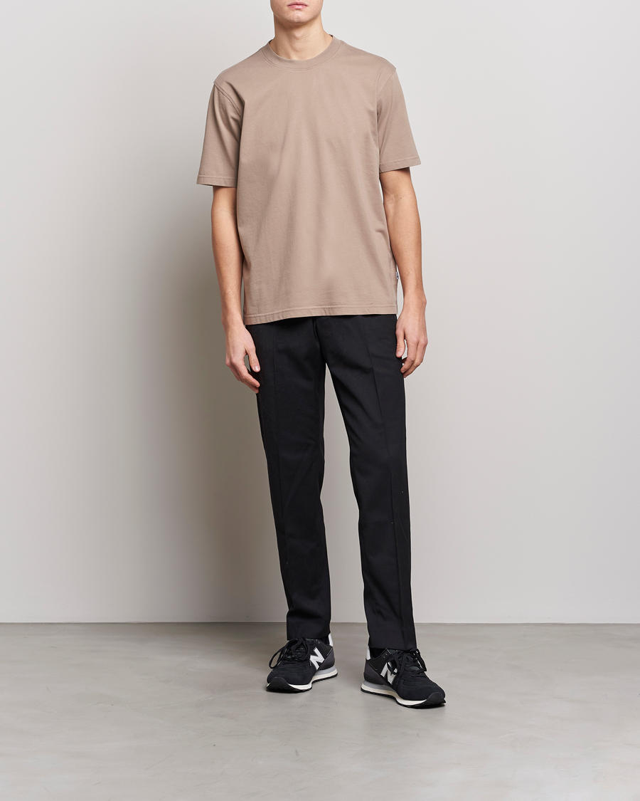 Herre | T-Shirts | NN07 | Adam Pima Crew Neck T-Shirt Greige