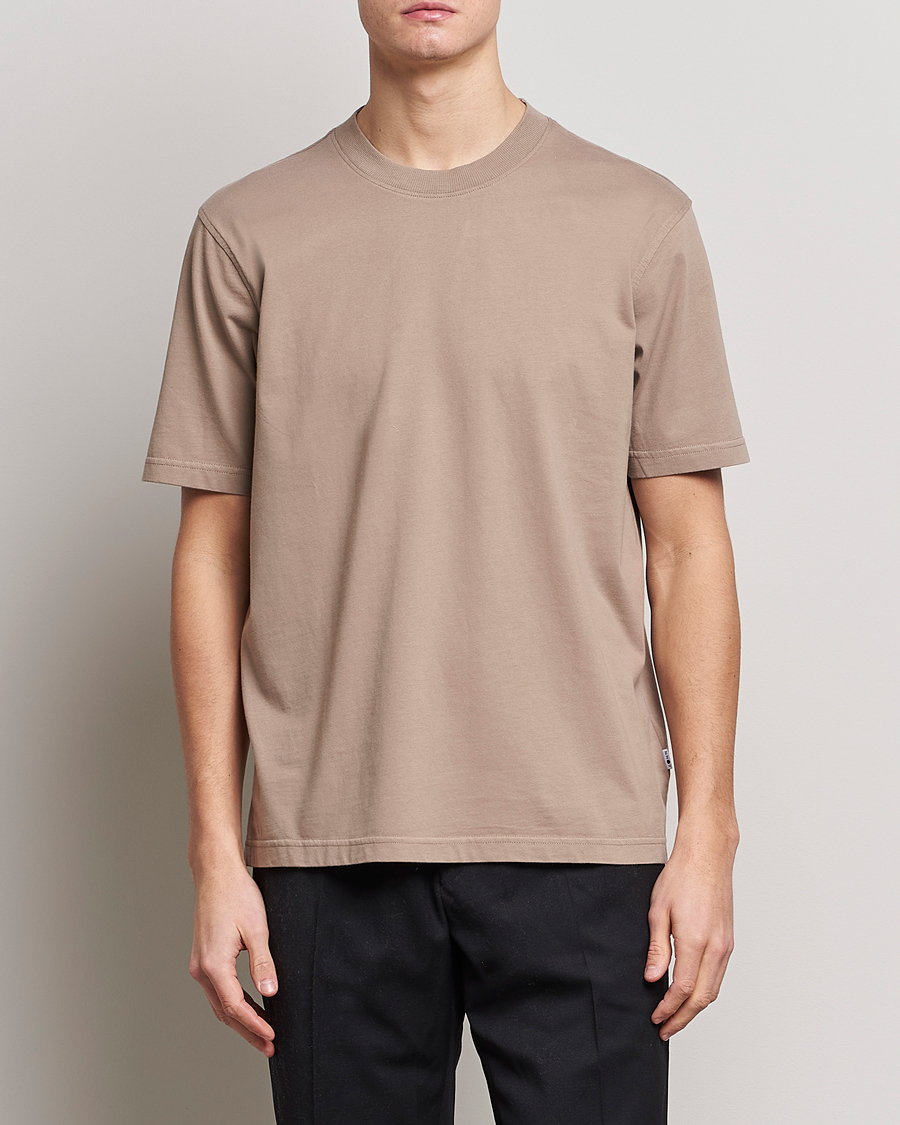 Herre | T-Shirts | NN07 | Adam Pima Crew Neck T-Shirt Greige
