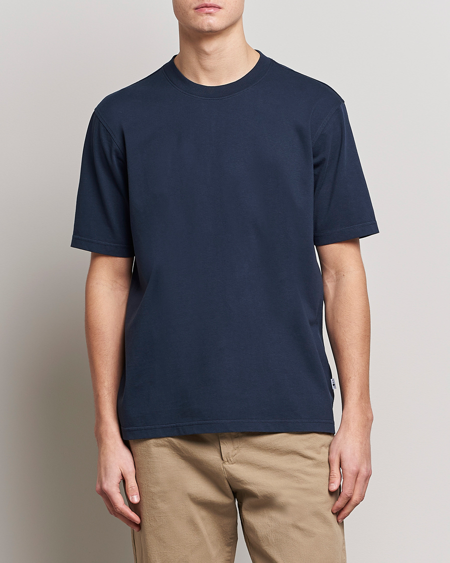 Herre | Afdelinger | NN07 | Adam Pima Crew Neck T-Shirt Navy Blue