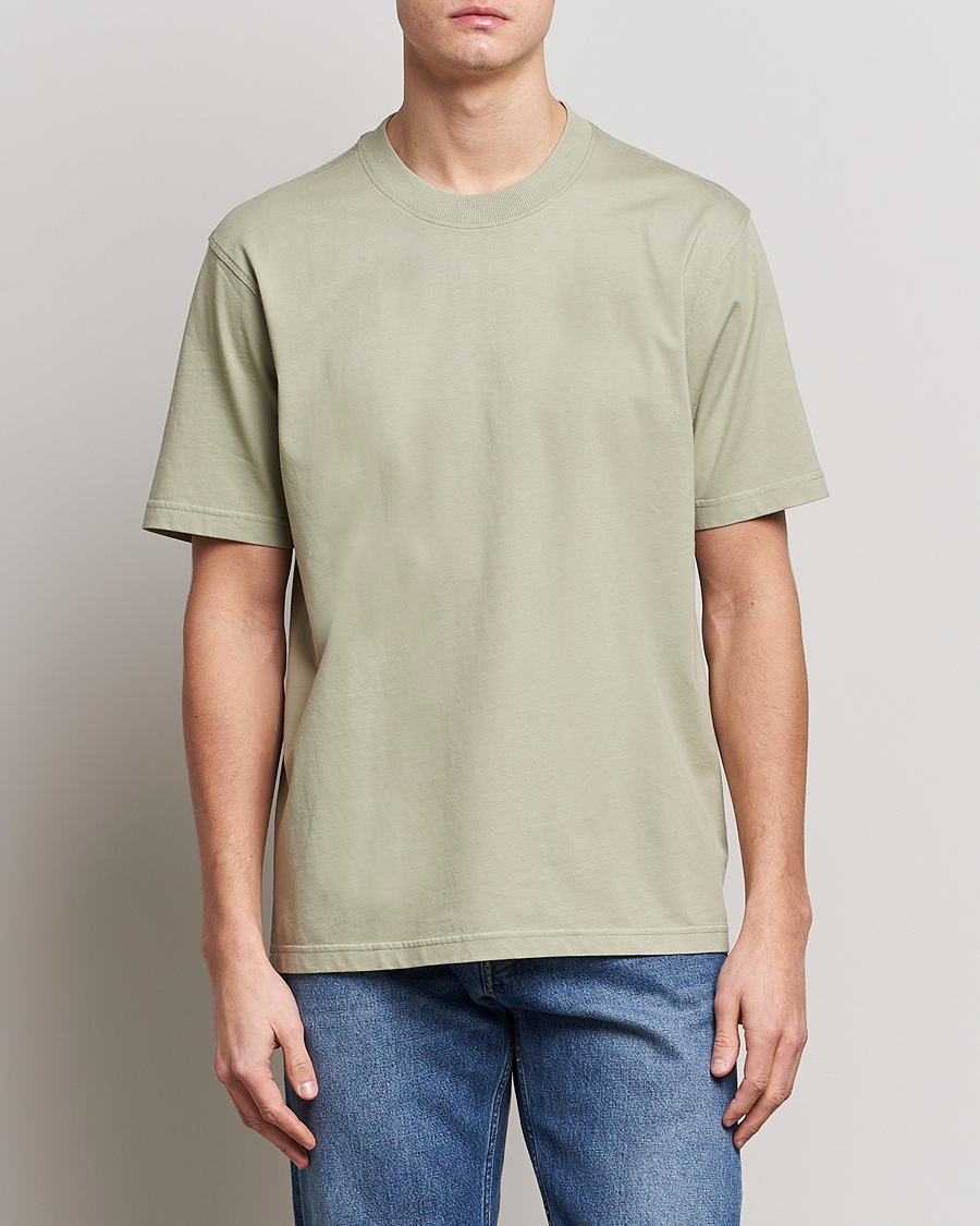 Herre | T-Shirts | NN07 | Adam Pima Crew Neck T-Shirt Pale Green