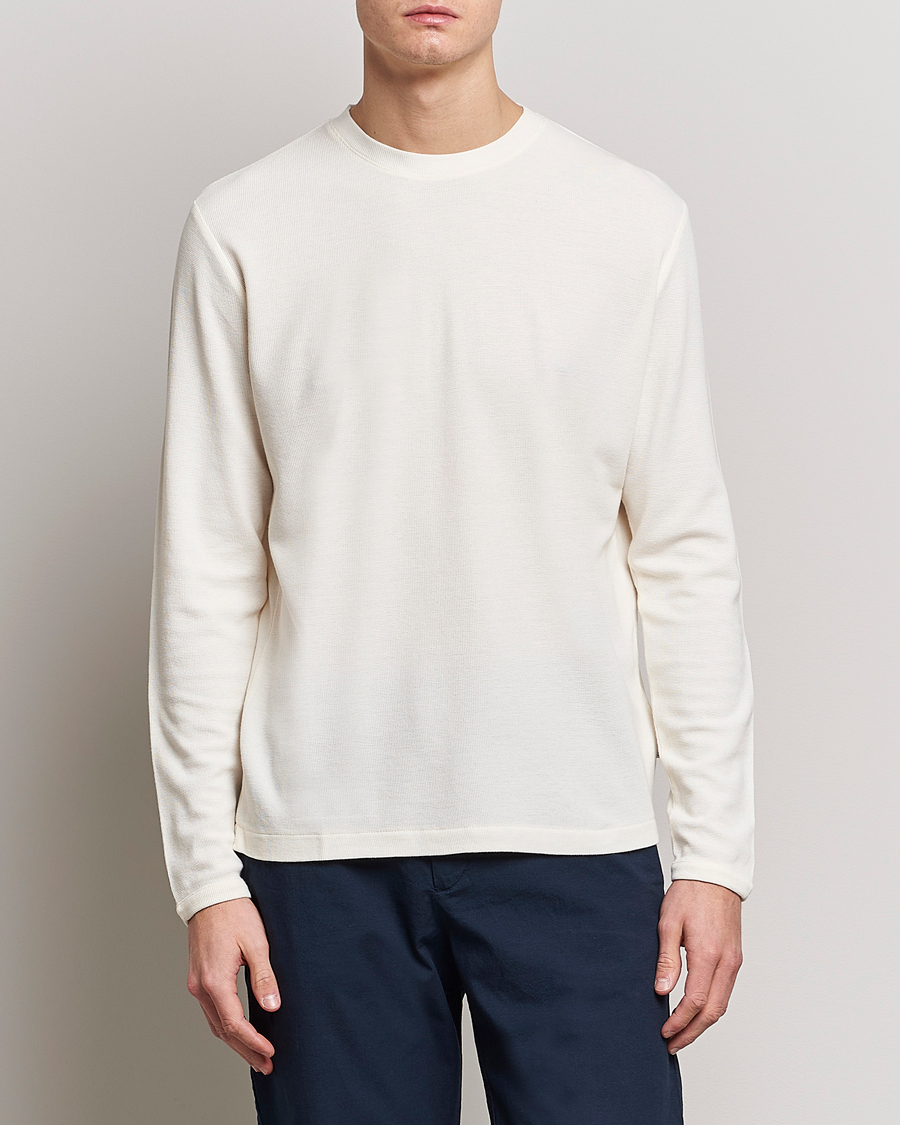 Herre | Pullovers med rund hals | NN07 | Clive Knitted Sweater Egg White