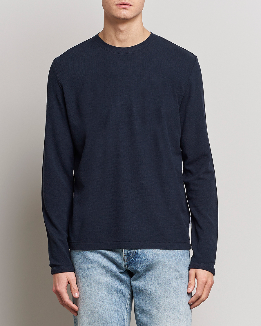 Herre | Pullovers med rund hals | NN07 | Clive Knitted Sweater Navy Blue