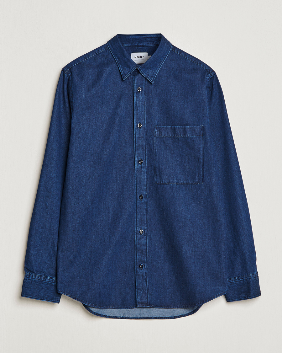 Herre | Skjorter | NN07 | Cohen Tencel Denim Shirt Dark Indigo