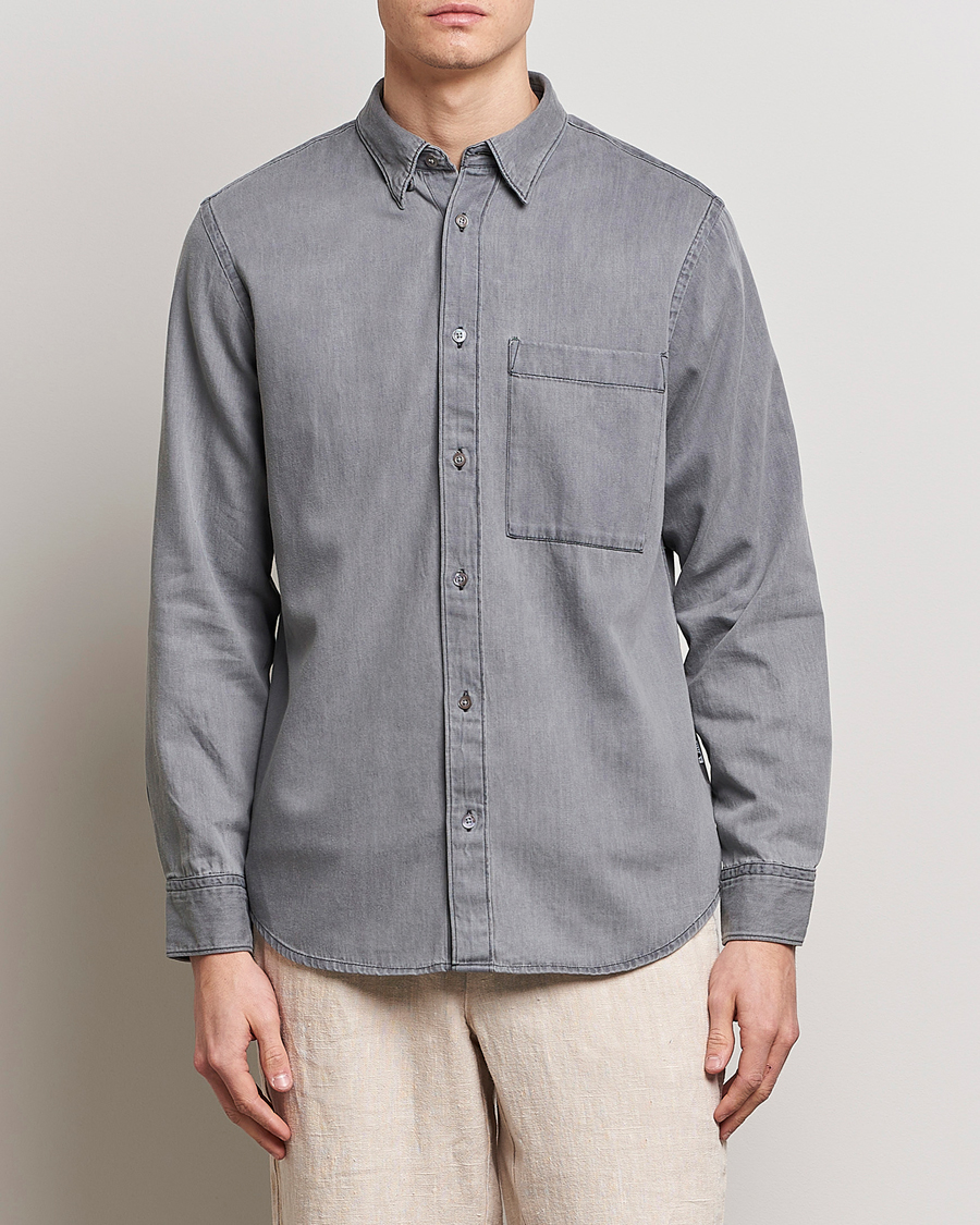 Herre | Denimskjorter | NN07 | Cohen Tencel Denim Shirt Grey Denim