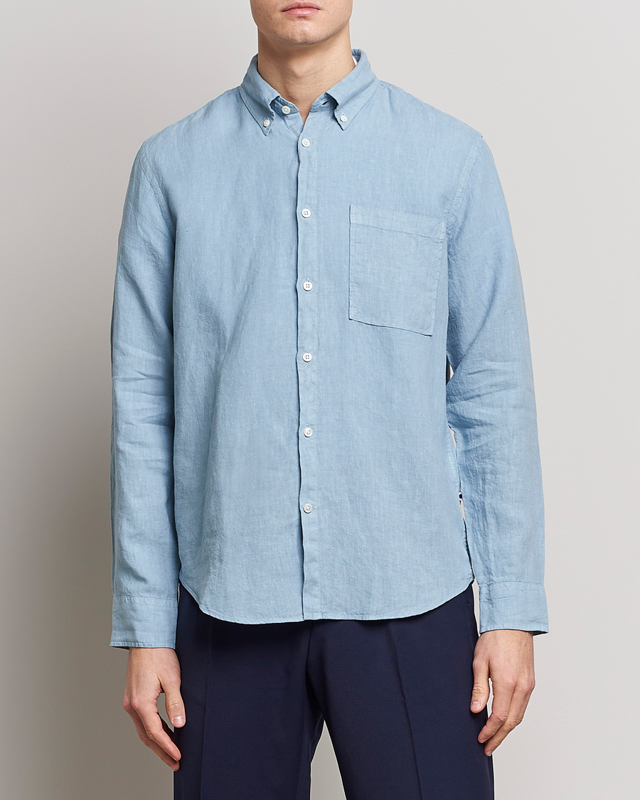 Herre | Tøj | NN07 | Arne Linen Shirt Ashley Blue