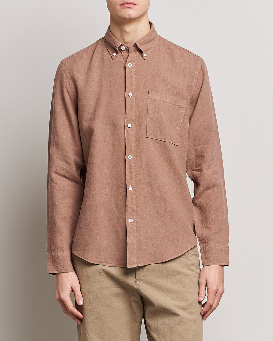 Herre | Skjorter | NN07 | Arne Linen Shirt Nougat