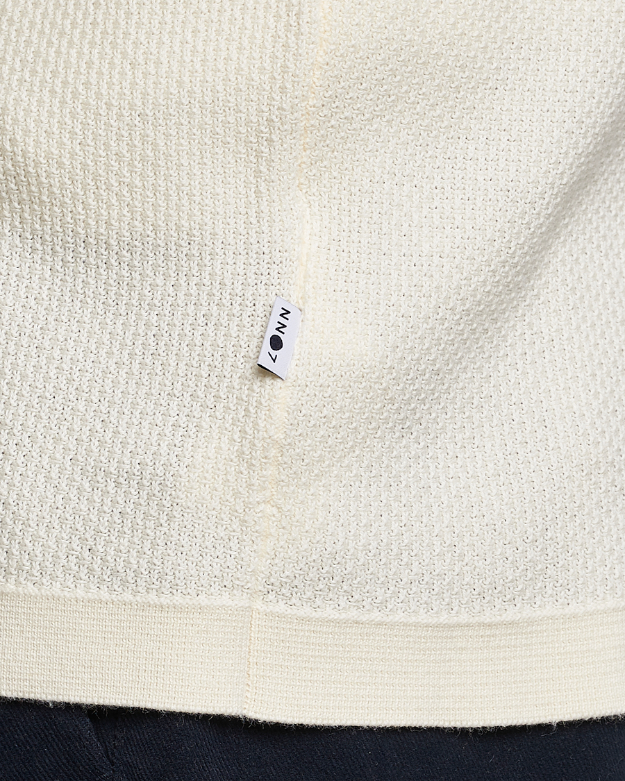 Herre | Polotrøjer | NN07 | Hansie Structured Zip Polo Ecru