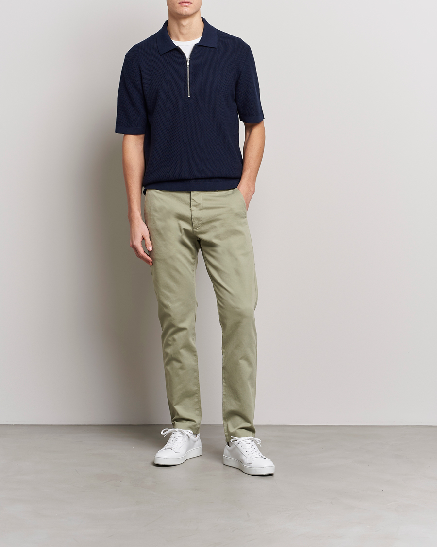 Herre | Polotrøjer | NN07 | Hansie Structured Zip Polo Navy Blue