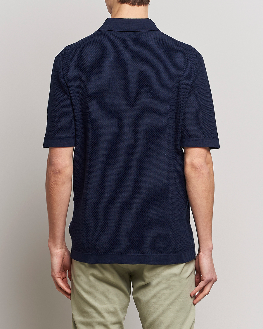Herre | Polotrøjer | NN07 | Hansie Structured Zip Polo Navy Blue