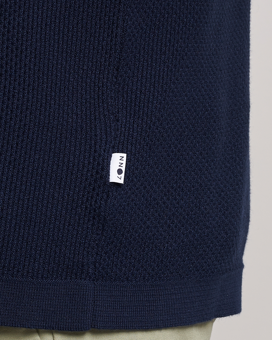 Herre | Polotrøjer | NN07 | Hansie Structured Zip Polo Navy Blue