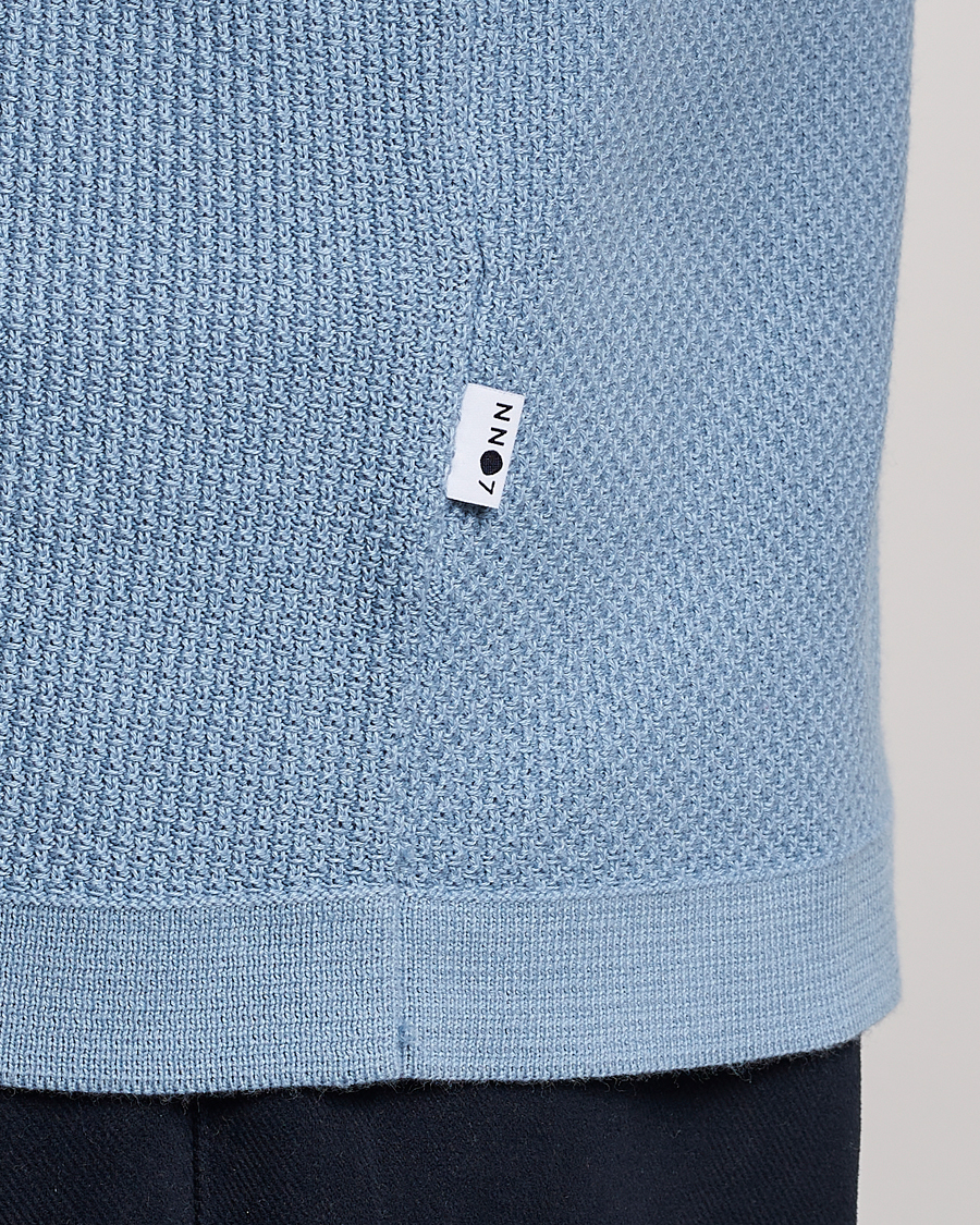 Herre | Polotrøjer | NN07 | Hansie Structured Zip Polo Ashley Blue