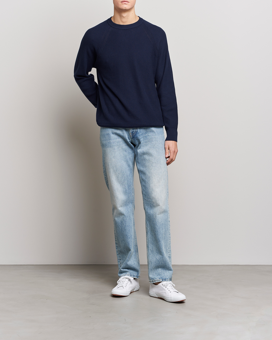 Herre | Trøjer | NN07 | Brandon Cotton Knitted Sweater Navy Blue