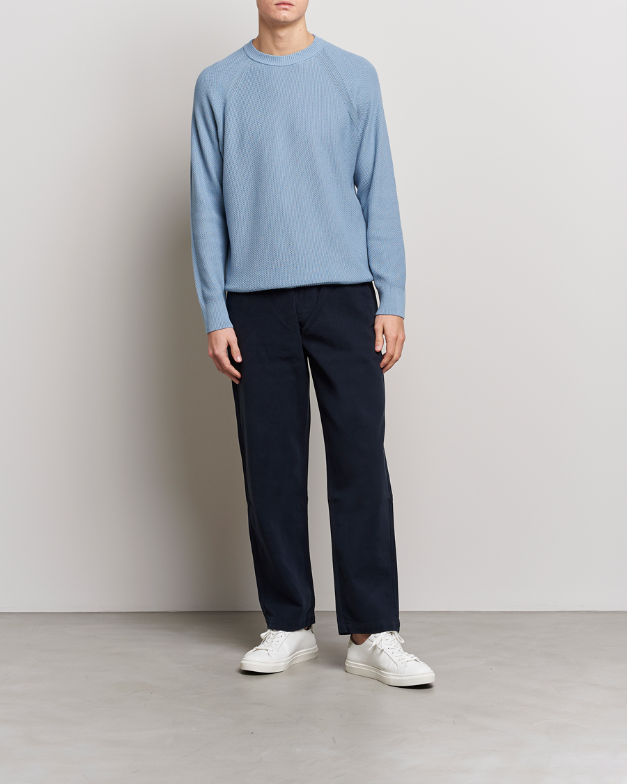 Herre | Trøjer | NN07 | Brandon Cotton Knitted Sweater Ashley Blue