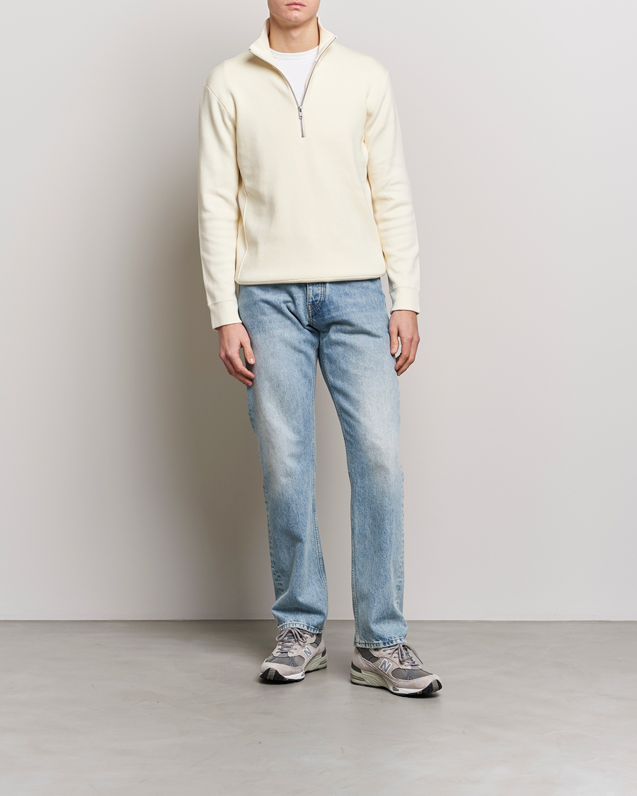 Herre | Trøjer | NN07 | Luis Knitted Half-Zip Sweater Ecru