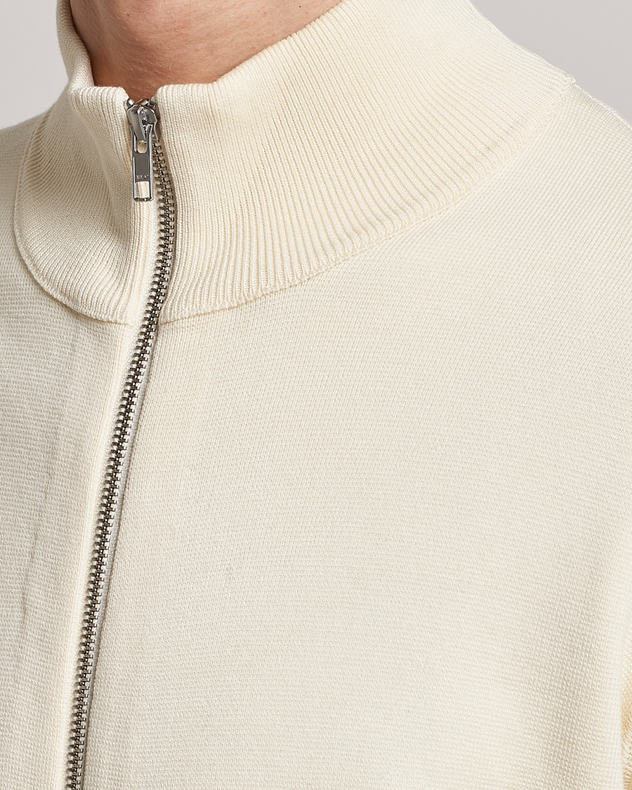 Herre | Trøjer | NN07 | Luis Knitted Full-Zip Sweater Ecru