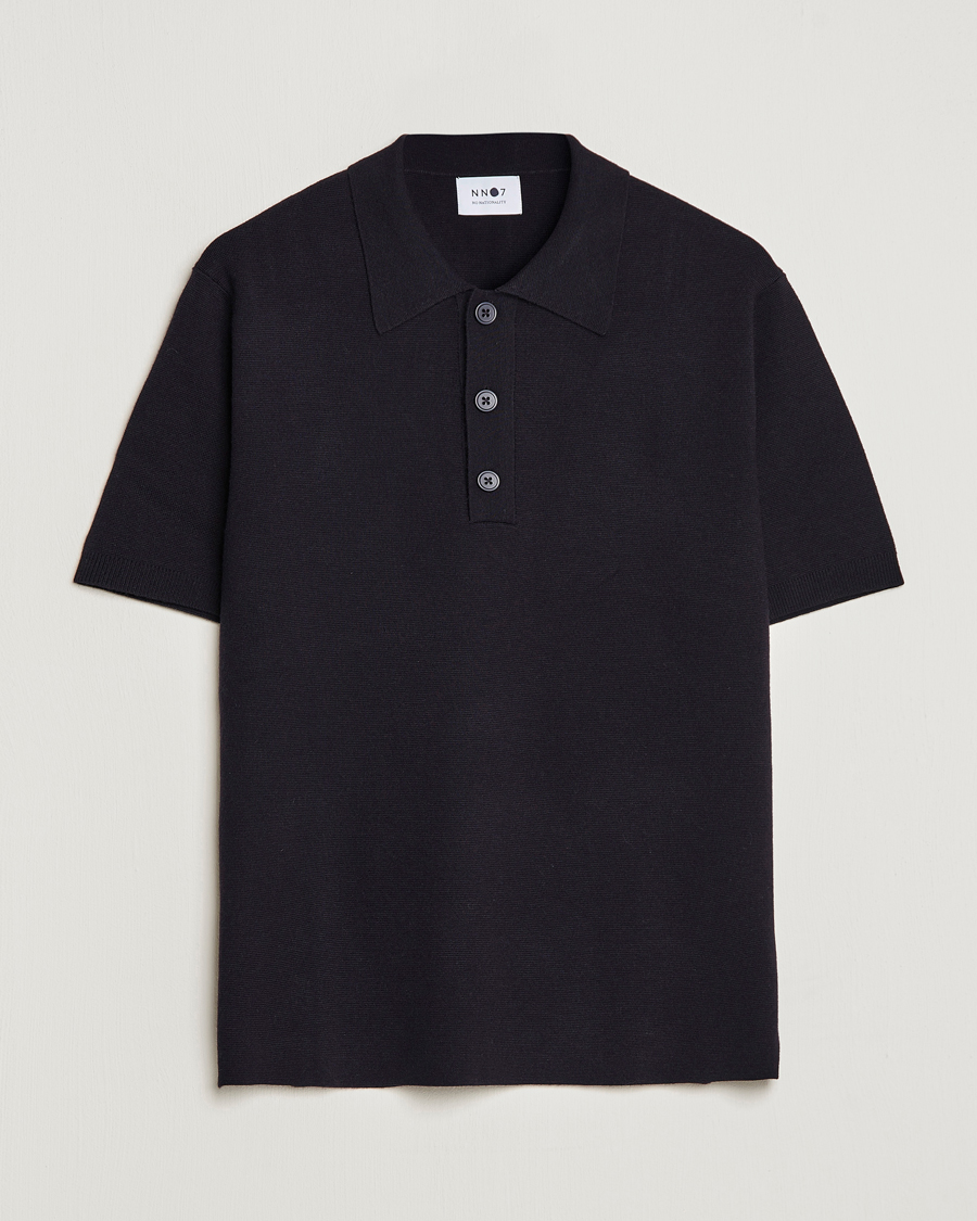 Herre | Polotrøjer | NN07 | Harald Knitted Polo Navy Blue