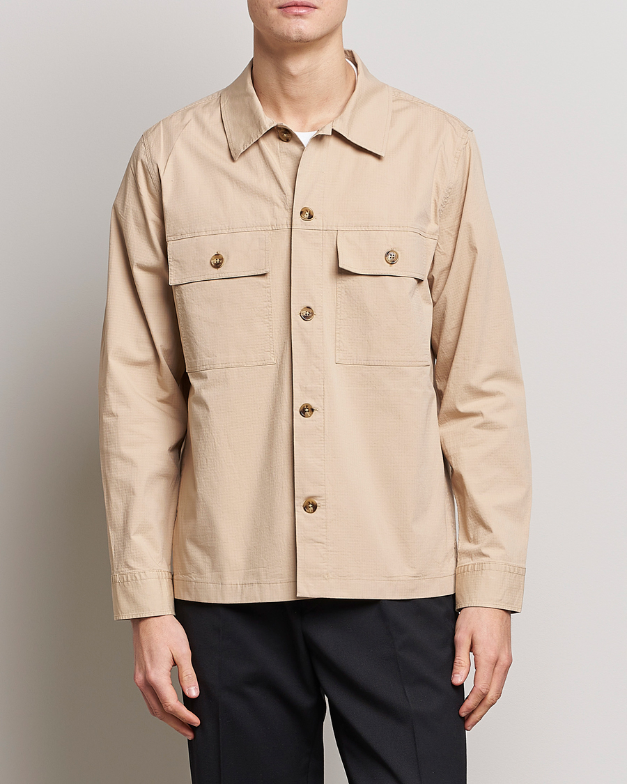 Herre | Skjorter | NN07 | Wilas Ripstop Overshirt Cream