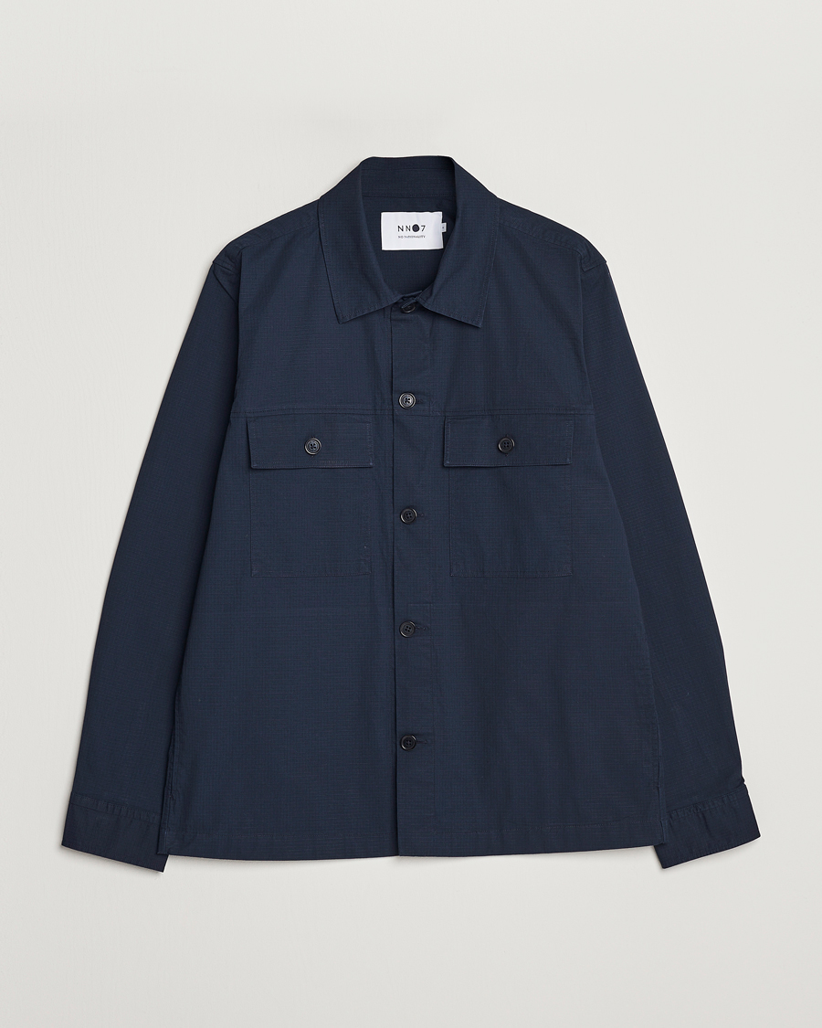 Herre | Skjorter | NN07 | Wilas Ripstop Overshirt Navy Blue