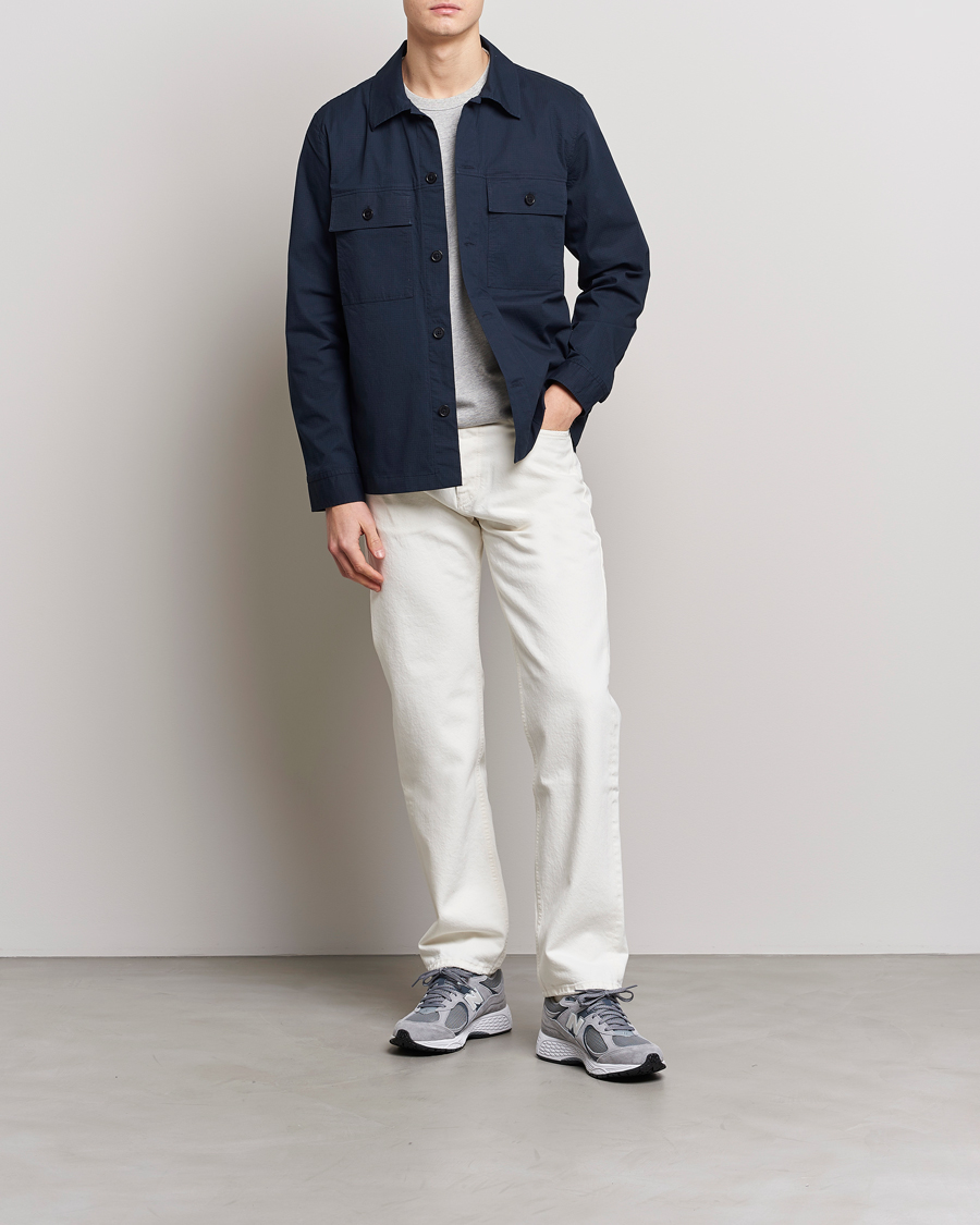 Herre | Skjorter | NN07 | Wilas Ripstop Overshirt Navy Blue