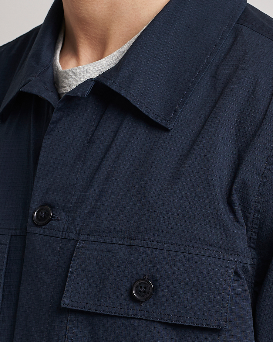 Herre | Skjorter | NN07 | Wilas Ripstop Overshirt Navy Blue