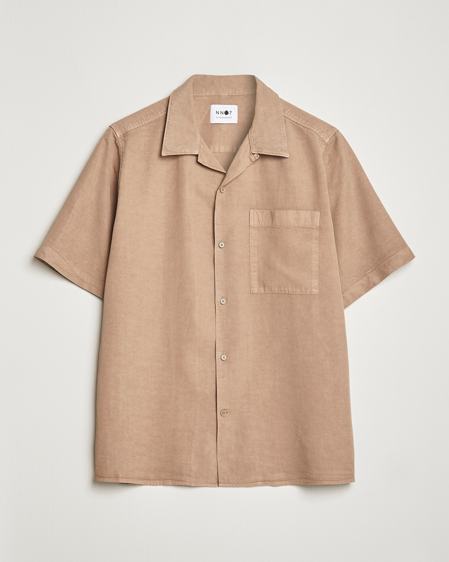 Herre | Skjorter | NN07 | Julio Tencel Resort Collar Shirt Greige
