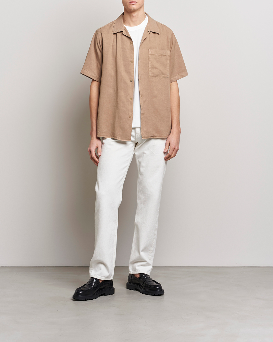 Herre | Skjorter | NN07 | Julio Tencel Resort Collar Shirt Greige