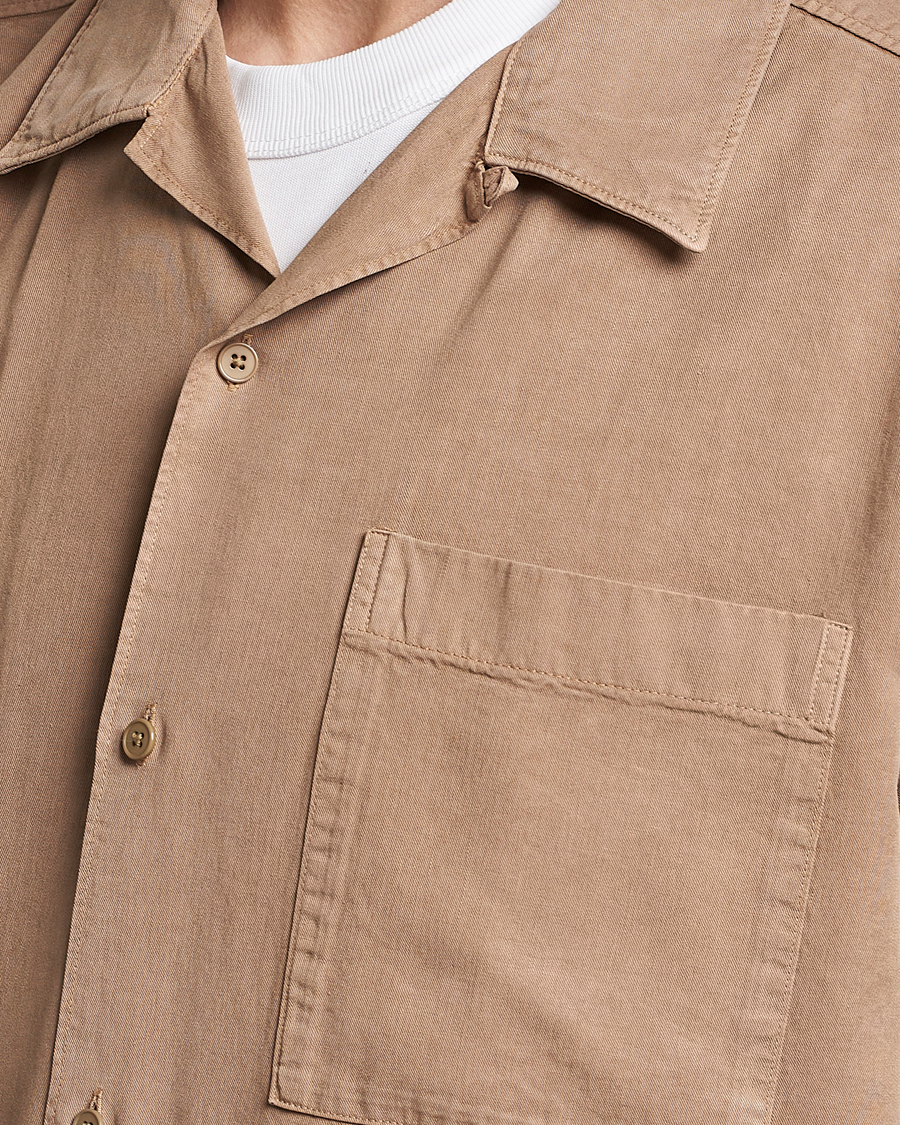 Herre | Skjorter | NN07 | Julio Tencel Resort Collar Shirt Greige