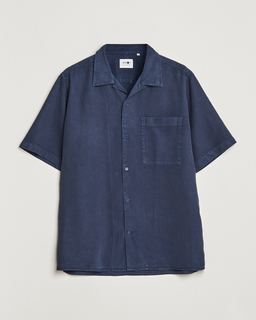 Herre | Skjorter | NN07 | Julio Tencel Resort Collar Shirt Sargasso Sea