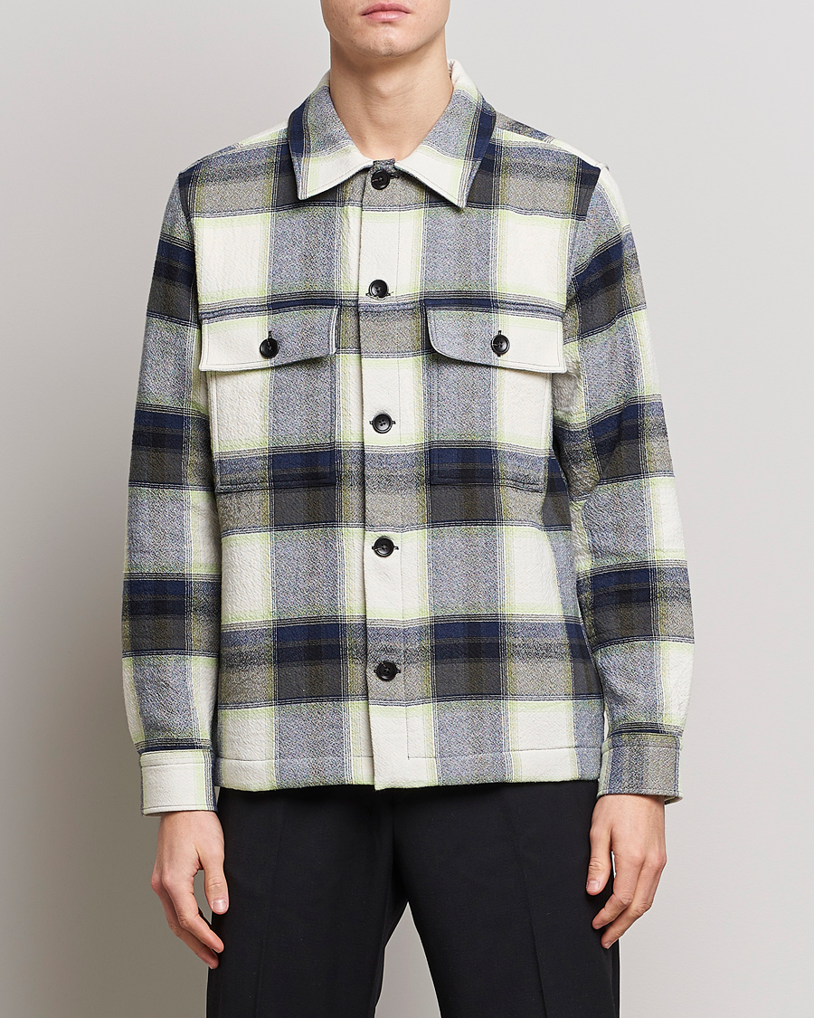 Herre | Skjorter | NN07 | Wilas Checked Pocket Overshirt Blue