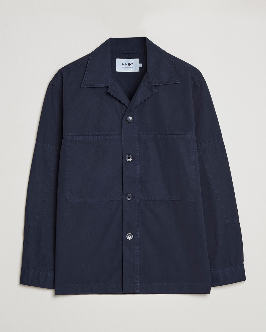 Herre | Skjorter | NN07 | Andre Patch Pocket Overshirt Navy Blue