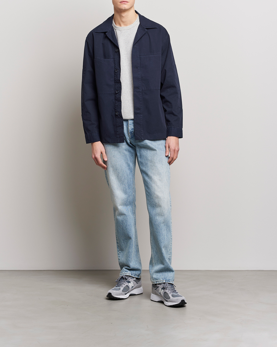 Herre | Skjorter | NN07 | Andre Patch Pocket Overshirt Navy Blue