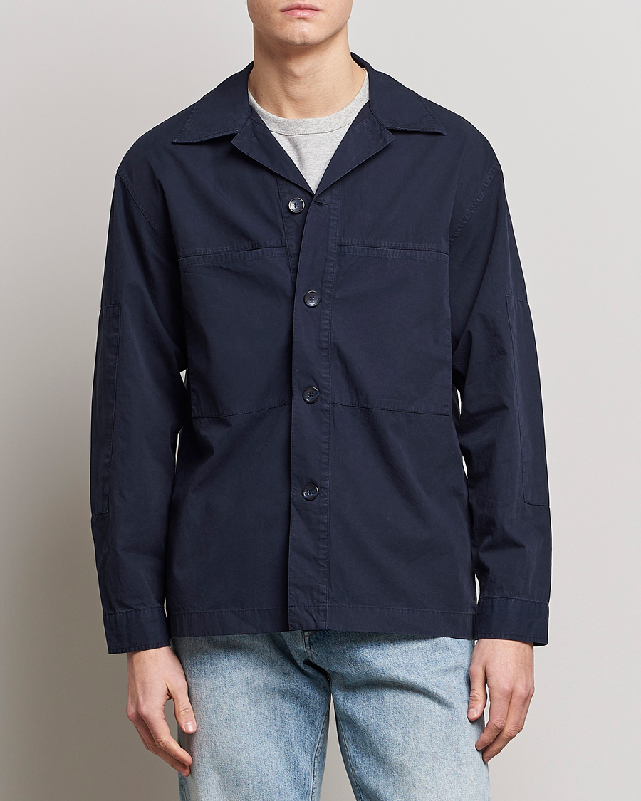 Herre | Skjorter | NN07 | Andre Patch Pocket Overshirt Navy Blue
