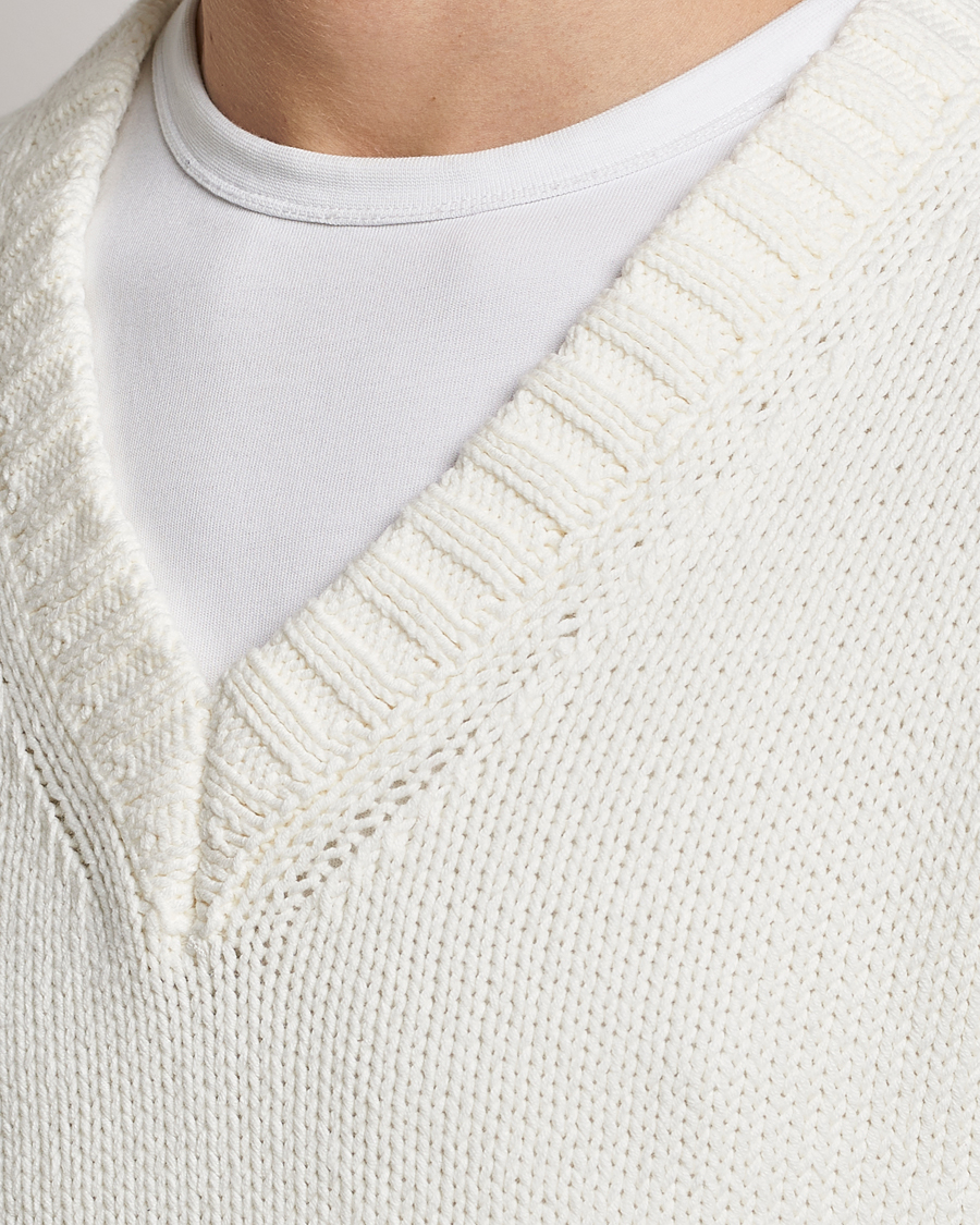 Herre | Trøjer | NN07 | Jasper Knitted V-Neck Sweater Ecru