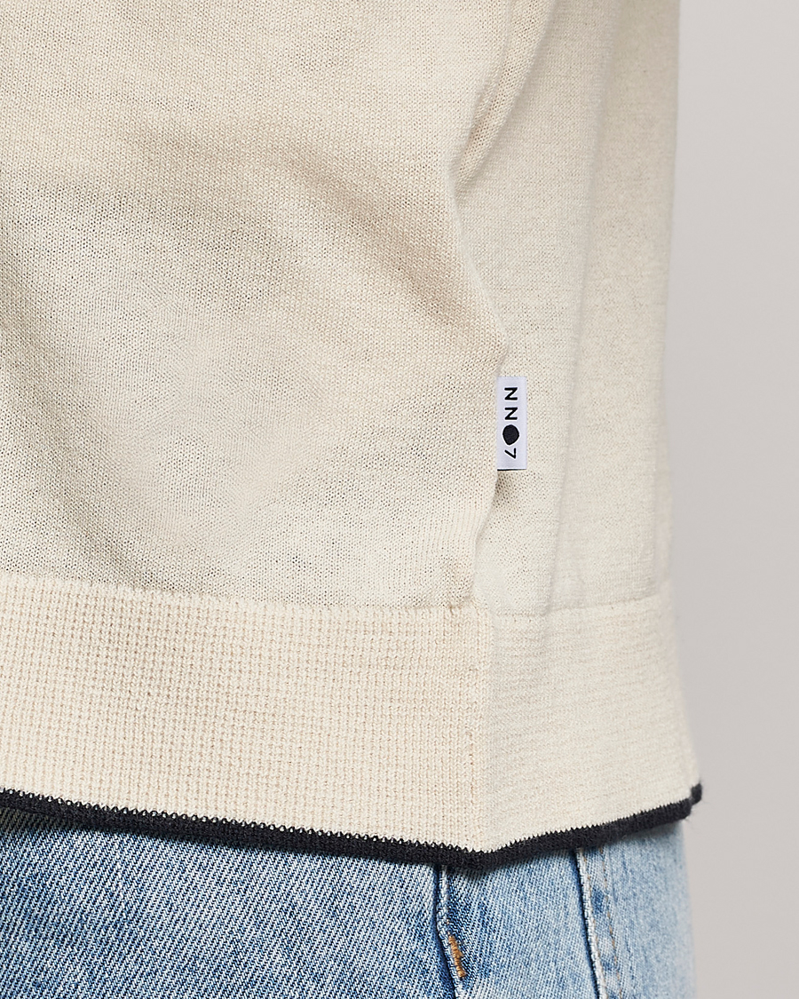 Herre | Skjorter | NN07 | Nolan Knitted Short Sleeve Shirt Ecru