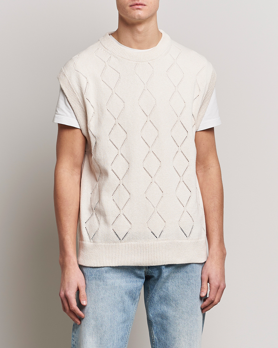 Herre |  | NN07 | Crew Neck Vest Ecru